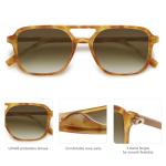 Trendy Retro Aviator Sunglasses in Yellow Tortoise