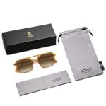 Trendy Retro Aviator Sunglasses in Yellow Tortoise