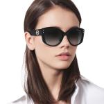 Michael Kors MK2175U Charleston Universal Fit Sunglasses, Black Bio/Dark Grey Gradient, 54 mm