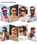 Retro Polarized Aviator Sunglasses in Caramel Tortoise
