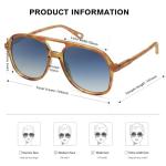 Retro Polarized Aviator Sunglasses in Caramel Tortoise