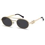 90s Retro Oval Metal Sunglasses for Women