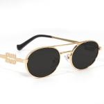 90s Retro Oval Metal Sunglasses for Women