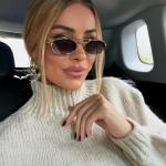 90s Retro Oval Metal Sunglasses for Women