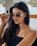 90s Retro Oval Metal Sunglasses for Women