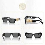 Versace VE4459 Black Rectangular Sunglasses + Kit
