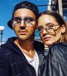 AIEYEZO Oversized Square Sunglasses - Gold/Transparent