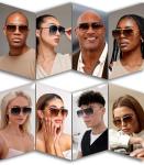 AIEYEZO Oversized Square Sunglasses - Gold/Transparent