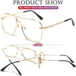 AIEYEZO Oversized Square Sunglasses - Gold/Transparent