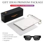 AIEYEZO Retro Thick Rectangle Polarized Sunglasses