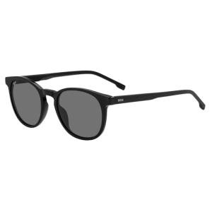 Hugo Boss Men's Oval Polarized Sunglasses, Black