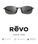 Revo Descend E Polarized Rimless Rectangle Sunglasses