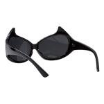 Devil Horn Oversized Black Sunglasses UV400