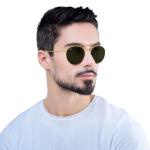 Ray-Ban Double Bridge Round Sunglasses - Gold/G-15