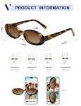 VANLINKER Vintage Oval Polarized Tortoise Sunglasses
