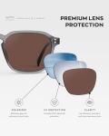 WearMe Pro Men's Polarized Square Sunglasses - Moonrock