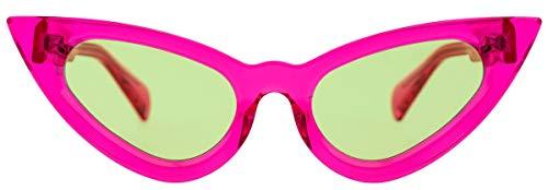 Kuboraum Y3 Fuchsia Cateye Sunglasses with Green Lenses