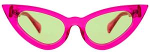 Kuboraum Y3 Fuchsia Cateye Sunglasses with Green Lenses