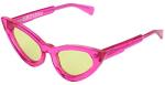 Kuboraum Y3 Fuchsia Cateye Sunglasses with Green Lenses