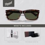 Persol PO3048S Havana/Green Rectangular Sunglasses Bundle