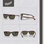 Persol PO3048S Havana/Green Rectangular Sunglasses Bundle