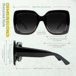 GQUEEN Retro Oversized Square Frame Sunglasses
