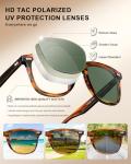 CARFIA Polarized Square Sunglasses for Men