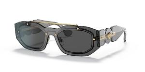 Versace Transparent Grey Frame Unisex Sunglasses
