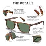 CARFIA Retro Polarized UV Protection Sunglasses for Men
