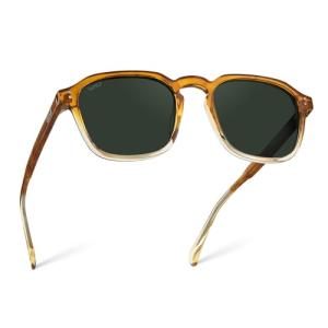 WearMe Pro Men's Polarized Square Sunglasses - Sunset Tortoise