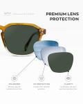 WearMe Pro Men's Polarized Square Sunglasses - Sunset Tortoise