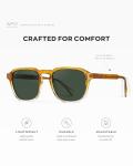 WearMe Pro Men's Polarized Square Sunglasses - Sunset Tortoise