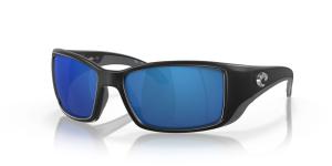 Costa Del Mar Matte Black Sunglasses with Blue Lenses