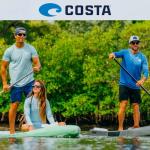 Costa Del Mar Matte Black Sunglasses with Blue Lenses