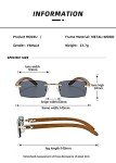 Heptagram Rimless 90s Style Retro Sunglasses