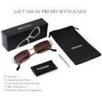 Rimless Retro Rectangle Sunglasses in Brown