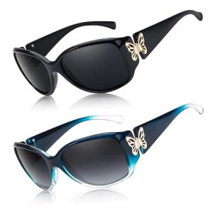 Myiaur Women's Polarized Retro Sunglasses - 2 Pack