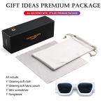 AIEYEZO Square Thick Frame Sunglasses for All