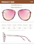 BIRCEN Women's Retro Pink Mirrored Aviator Sunglasses