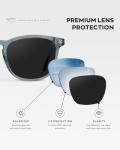 Polarized Rounded Square Men's Sunglasses - Denim Blue