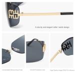 KENBO Futuristic Rimless Y2K Shield Sunglasses