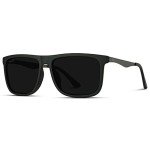 Matte Black Polarized Flat Top Men's Sunglasses