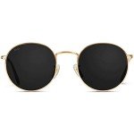 WearMe Pro - Reflective Round Sunglasses (Gold/Black)