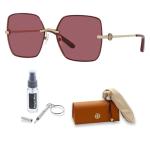 Tory Burch Gold Bordeaux Rectangular Sunglasses for Women