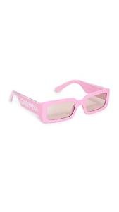 Dolce & Gabbana Pink Narrow Rectangle Sunglasses