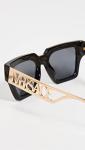 Versace Women’s Black Frame Sunglasses with Grey Lenses