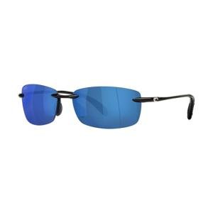 Costa Del Mar Black Frame Blue Mirror Sunglasses
