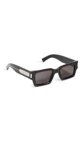Saint Laurent Women's Square Sunglasses in Black-Crystal-Grey