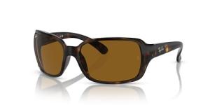 Ray-Ban RB4068 Women's Square Sunglasses, Havana/Brown