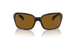 Ray-Ban RB4068 Women's Square Sunglasses, Havana/Brown